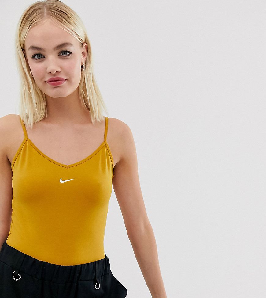 Nike Gold Mini Swoosh Bodysuit