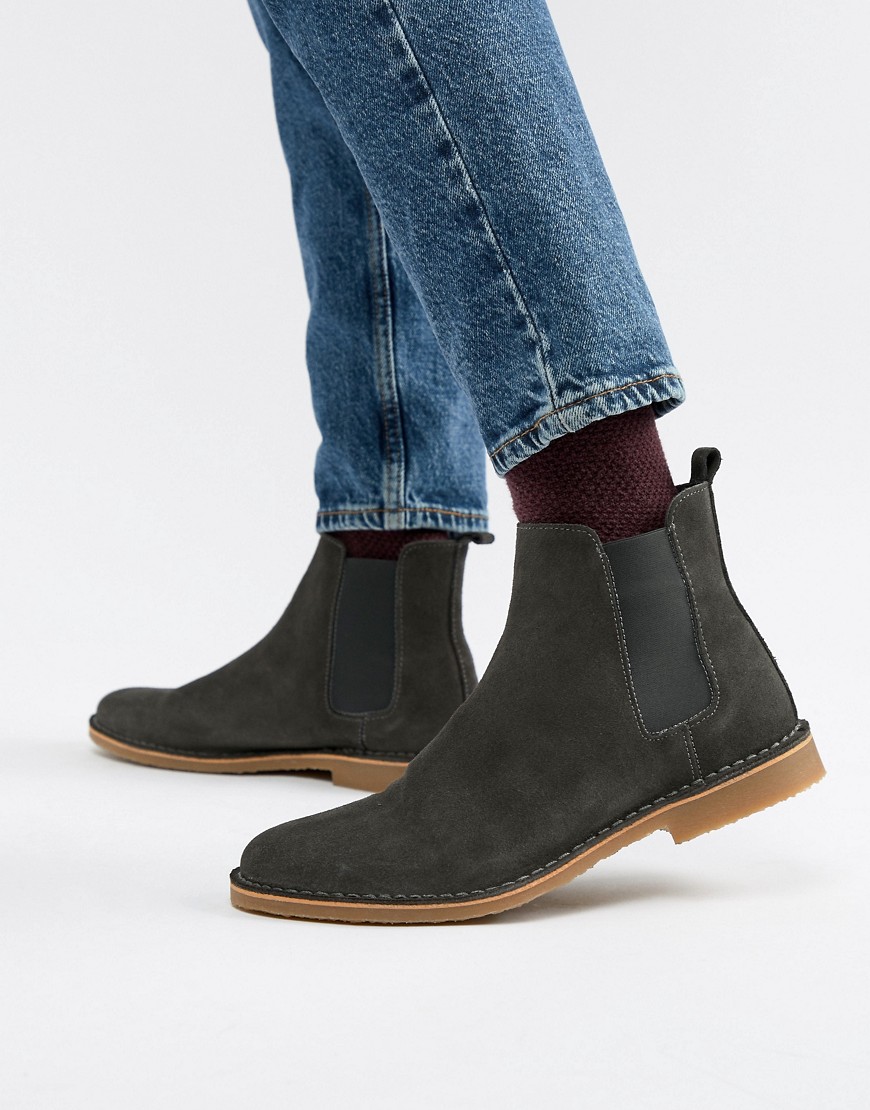 Office Iberian chelsea boots in grey suede