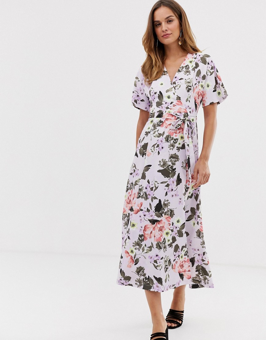 French Connection Armoise floral maxi wrap dress