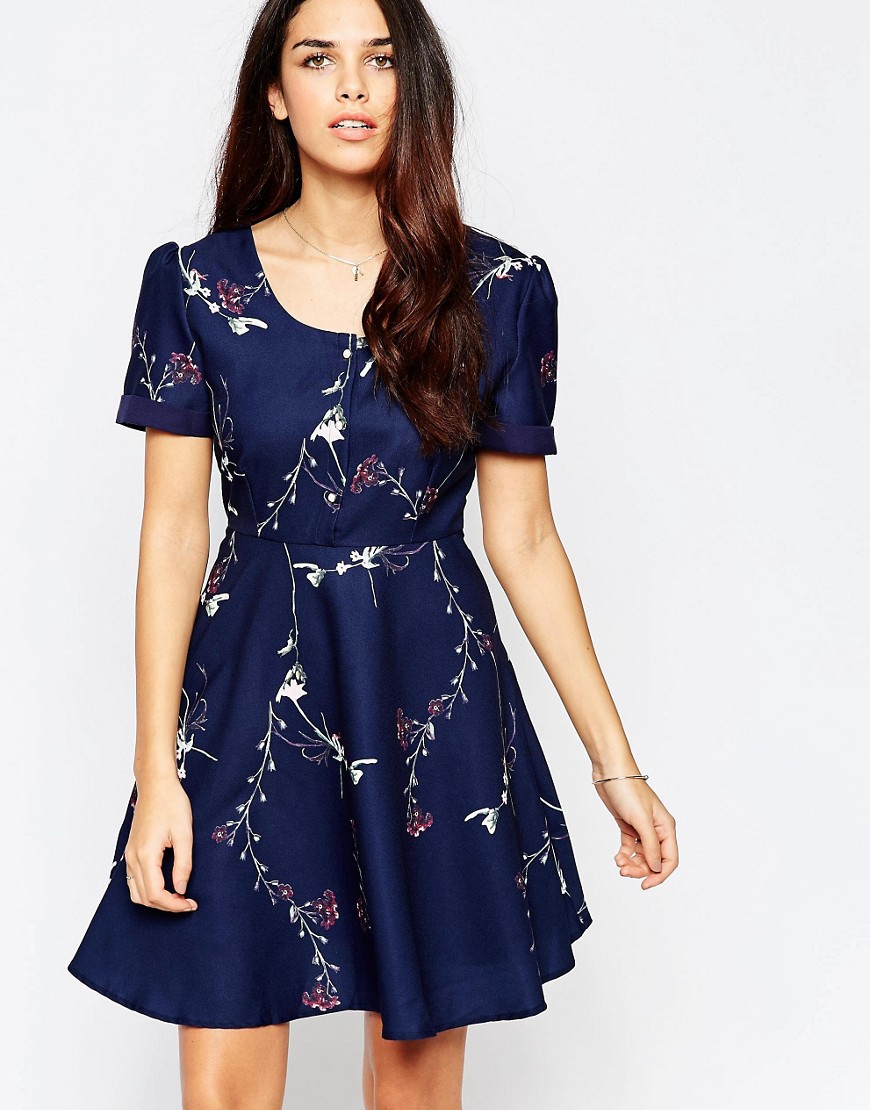 Style London | Style London Tea Dress With Button Front In Ornate ...