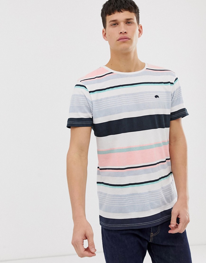 Bellfield rainbow stripe t-shirt