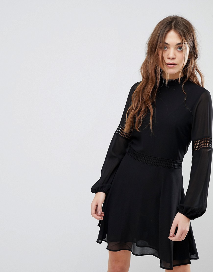 Платье с ажурными вставками New Look - Черный 