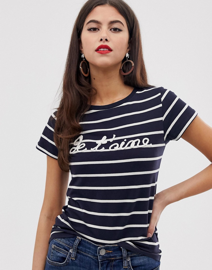 French Connection top stripe t-shirt