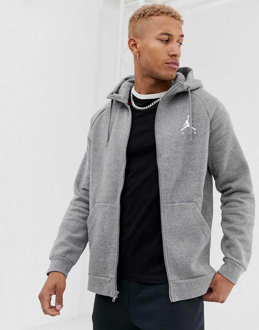 Nike Jordan Jumpman logo zip-through hoodie in grey