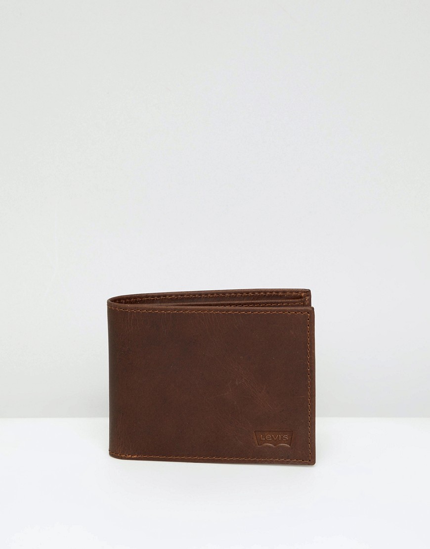 Levi's leather bifold wallet with batwing logo