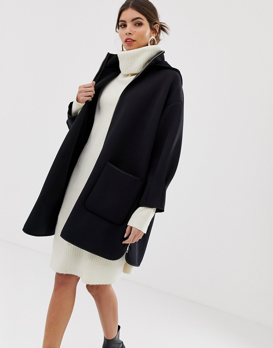Max & Co neoprene hooded coat