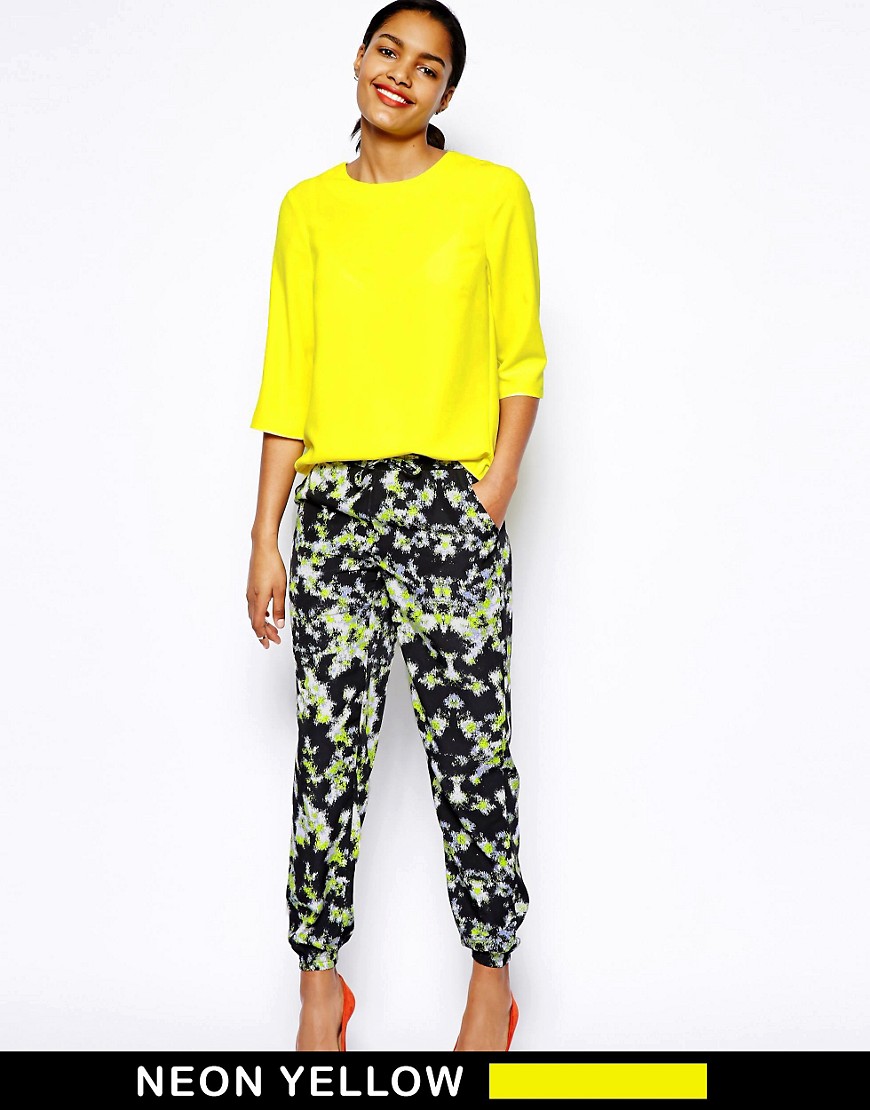 Warehouse | Warehouse Blurred Print Trousers at ASOS