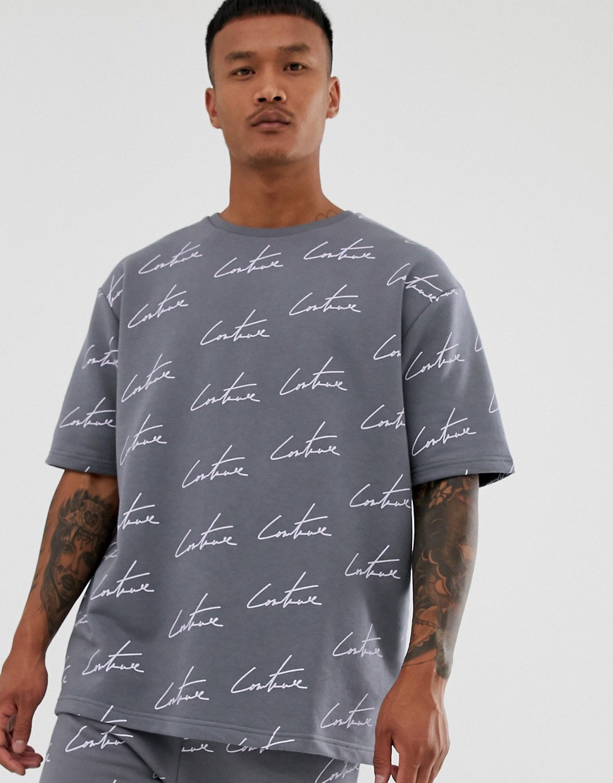 The Couture Club co-ord oversized t-shirt in all over logo