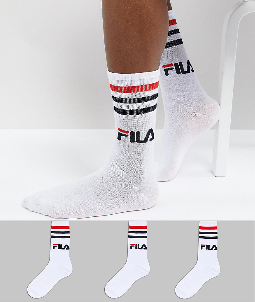 Набор из 3 пар белых носков Fila - Белый 