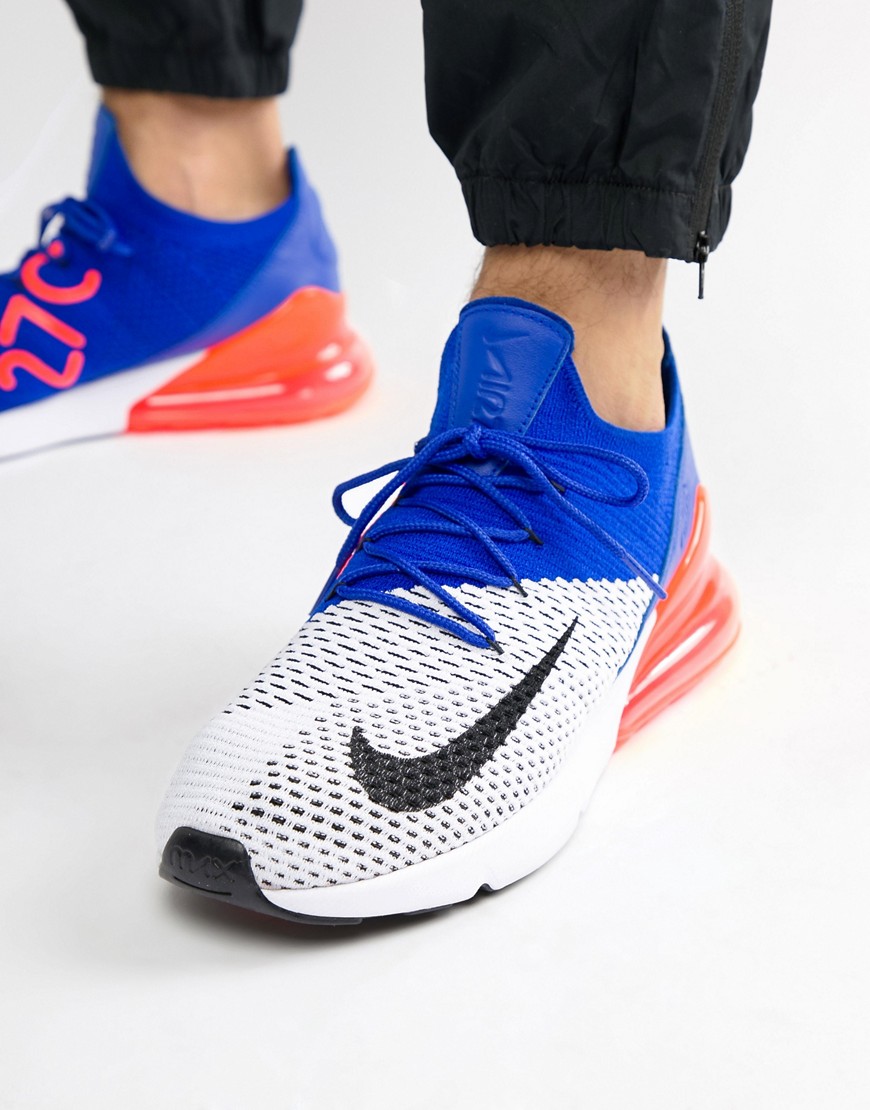 Nike Air Max 270 Flyknit Trainers In White AO1023-101 - White