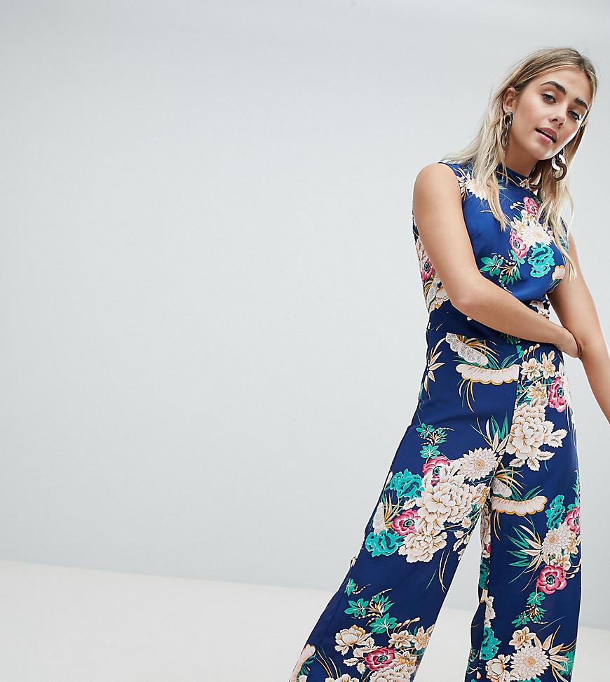 Missguided Open Back High Neck Culotte Jumpsuit