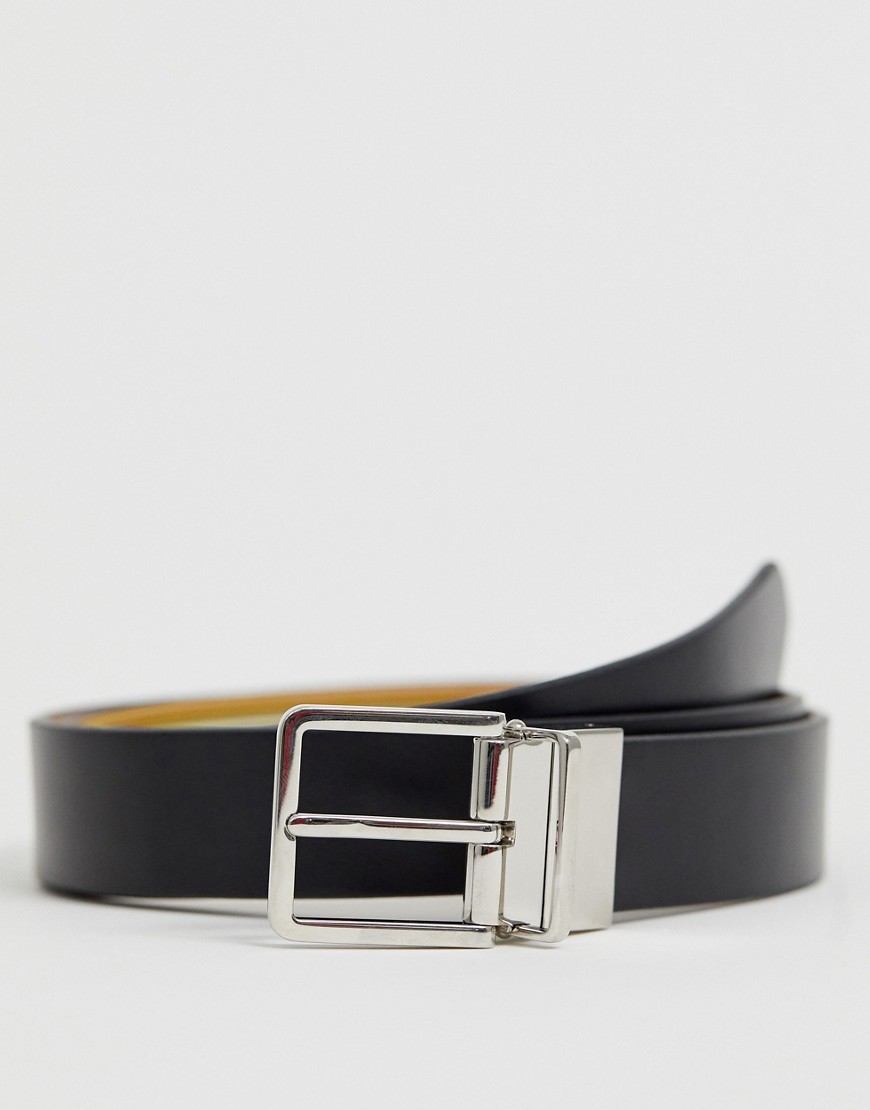 Paul Smith classic stripe reversible belt in multi/black