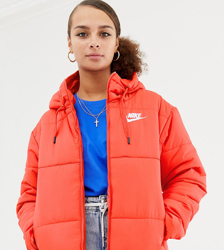 Nike Red Padded Jacket With Hood