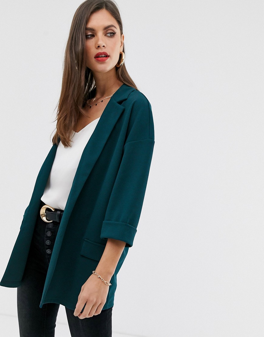 ASOS DESIGN easy relaxed blazer in textured jersey