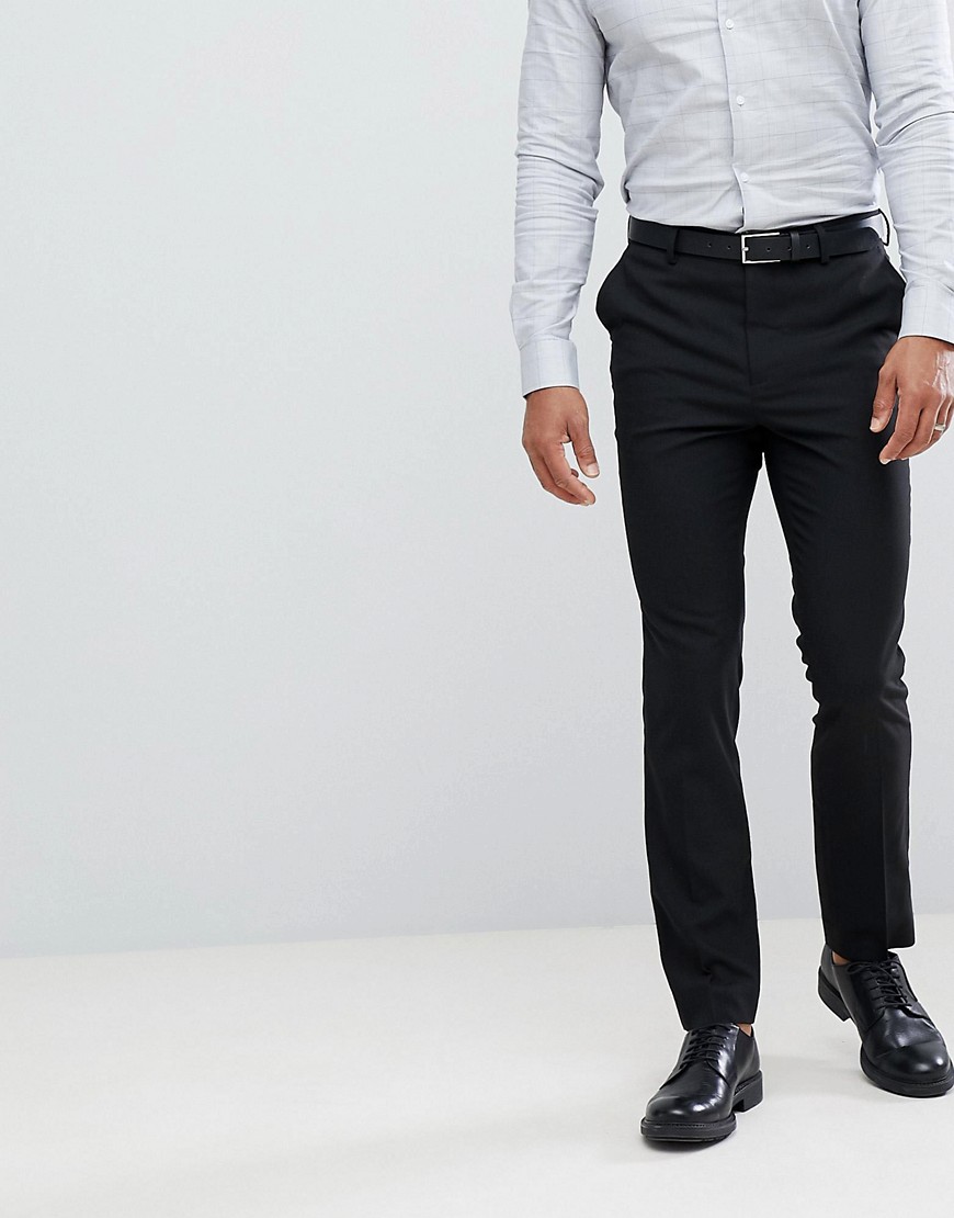 New Look slim smart trousers in black