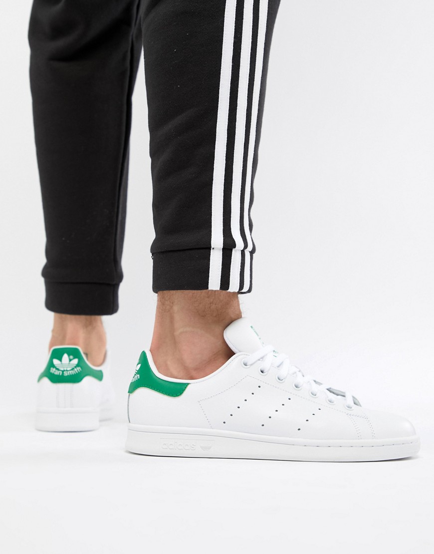 adidas Originals Stan Smith leather trainers in white and green