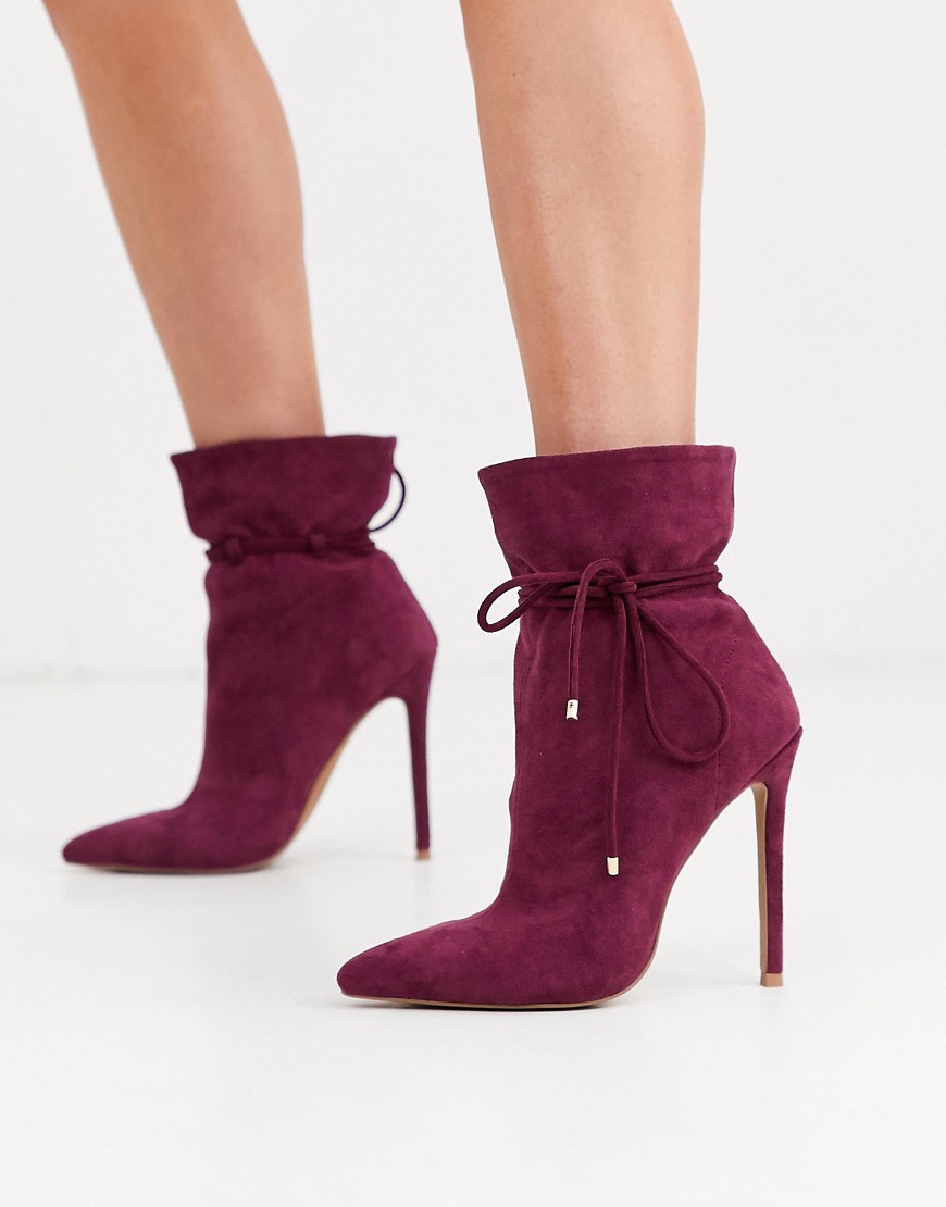 Asos Design Estonia Slouch Ankle Boots In Purple