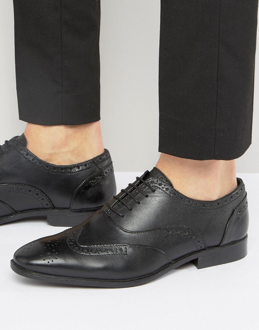 Silver Street Oxford Brogues In Black Leather