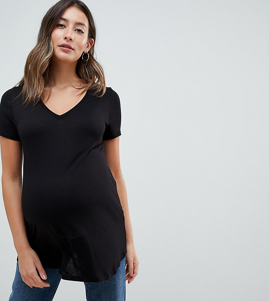 ASOS DESIGN Maternity v-neck swing t-shirt