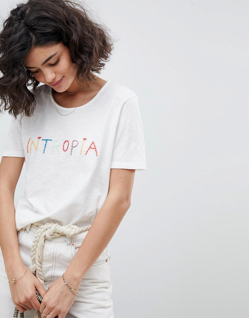 INTROPIA EMBROIDERED T-SHIRT - WHITE,574 TSH 6348