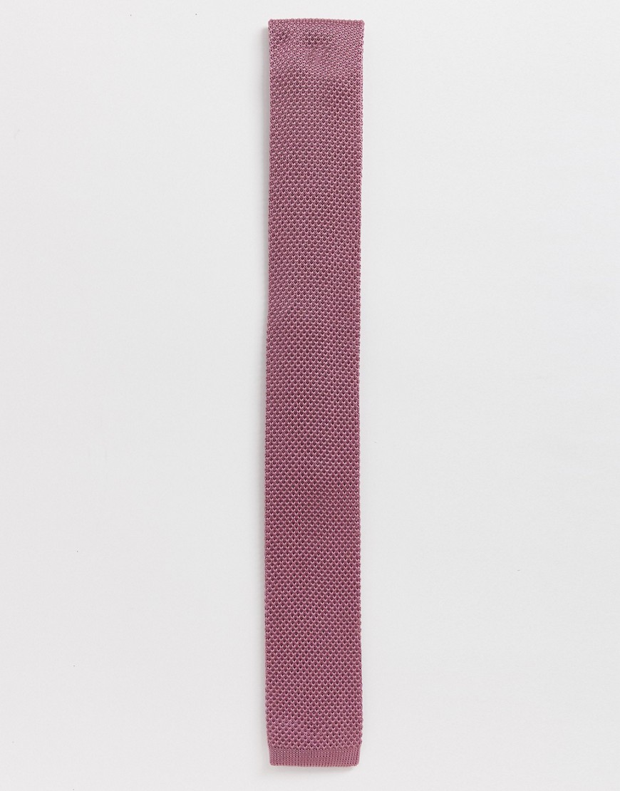 Twisted Tailor knitted tie in pink