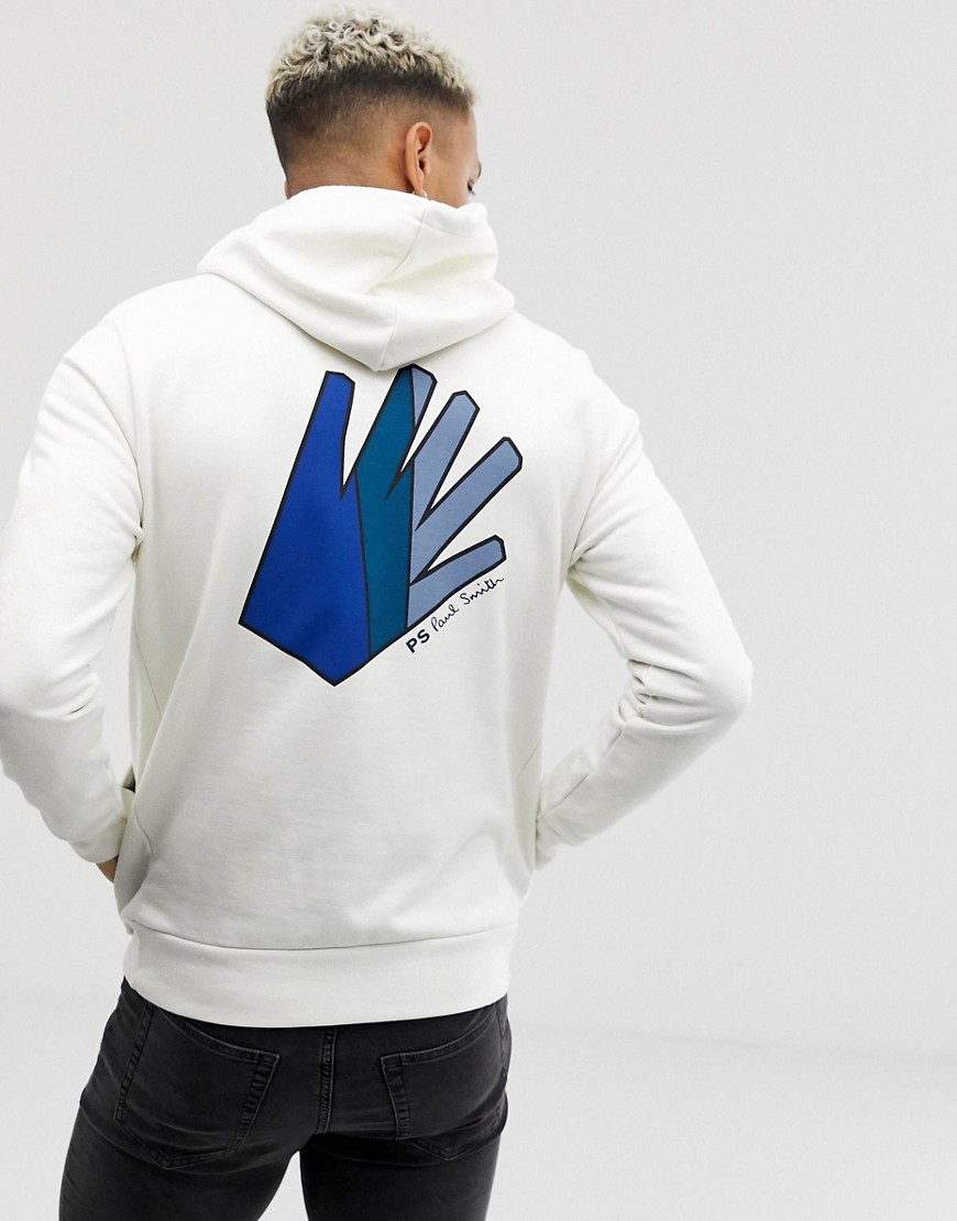 PS Paul Smith hand print hoodie in white