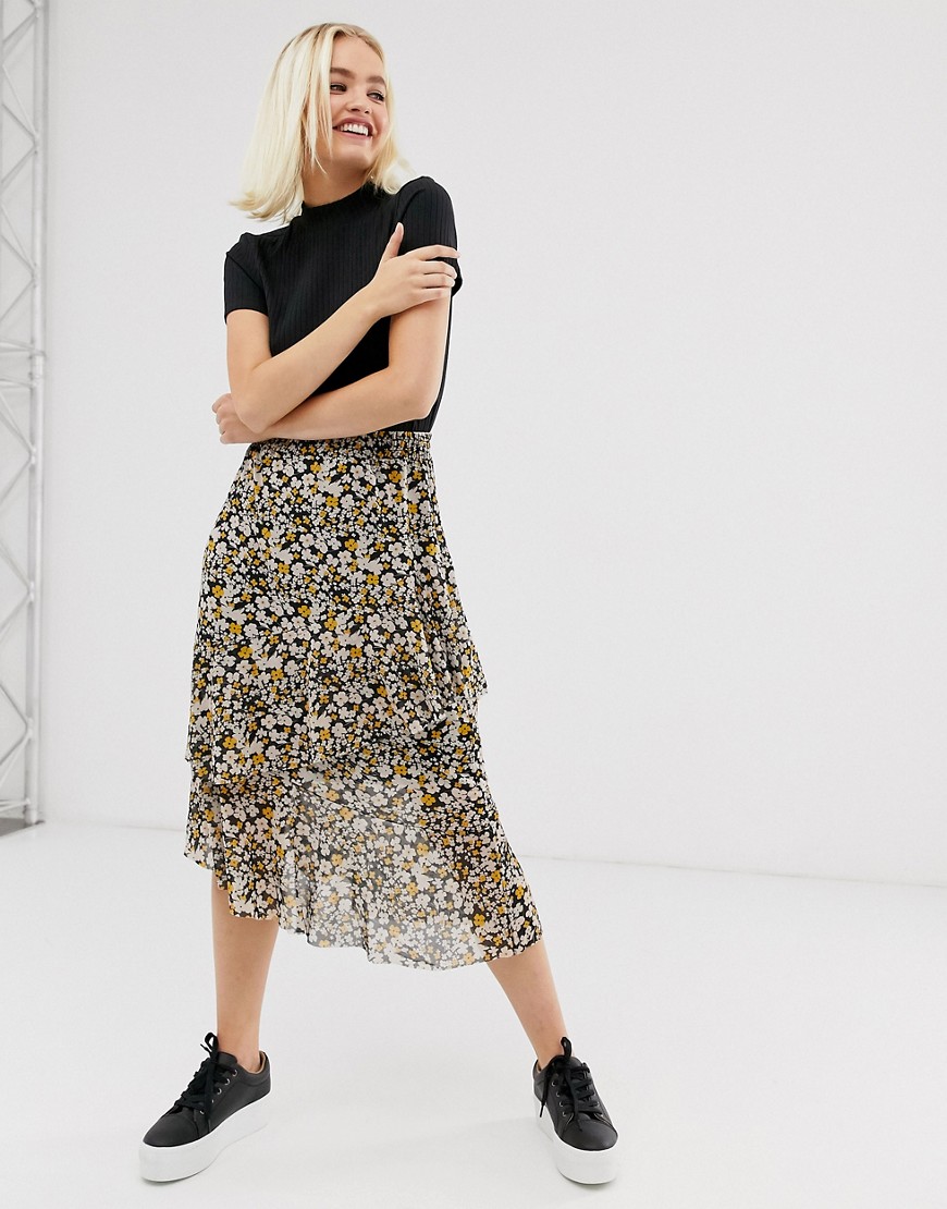 Soaked In Luxury floral ruffle skirt