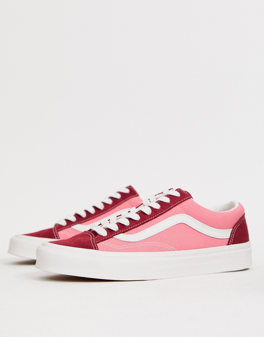 Vans Style 36 colour block trainers in pink