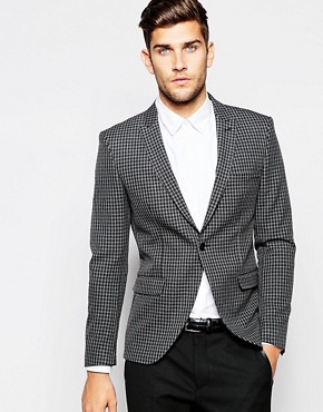 Selected Homme Check Blazer with Peak Lapel in Skinny Fit