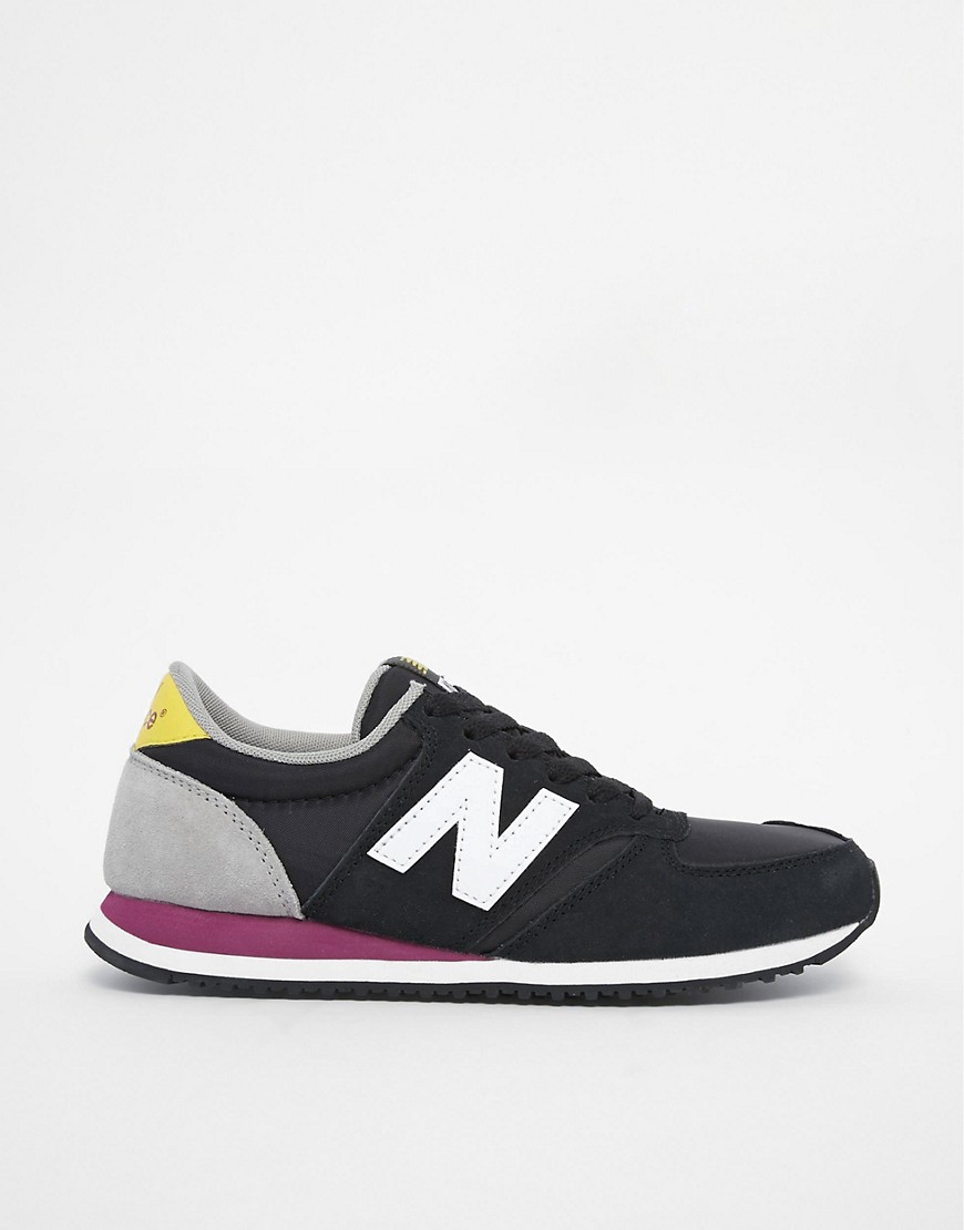 New Balance | New Balance 420 Suede Mix Black & Yellow Sneakers at ASOS