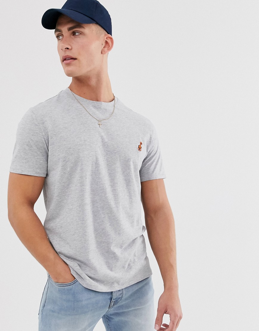 Threadbare embroidered lobster t-shirt in grey