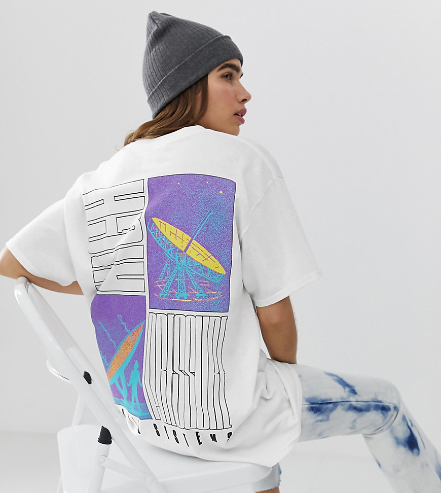 Crooked Tongues oversized t-shirt in space photographic print