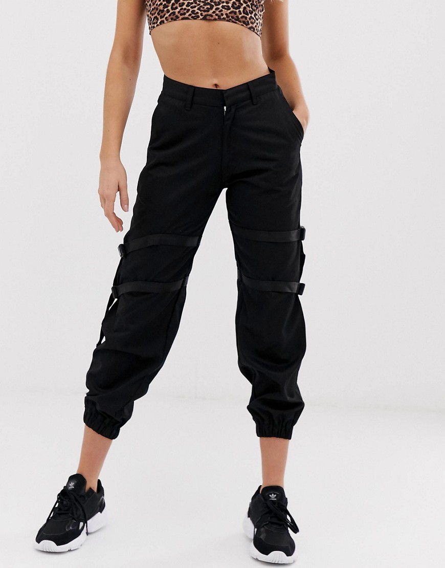 Motel cargo joggers with straps