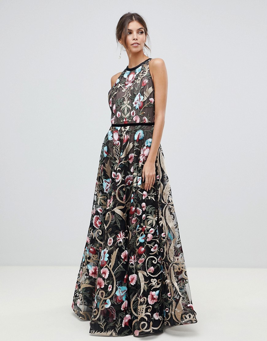 Bronx And Banco AGATA EMBROIDERED GOWN - MULTI