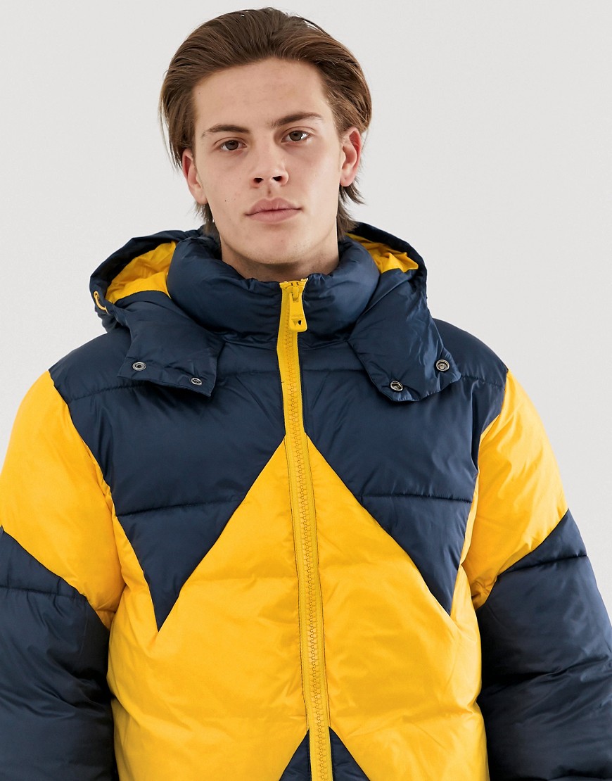 Wrangler blue & yellow puffer jacket