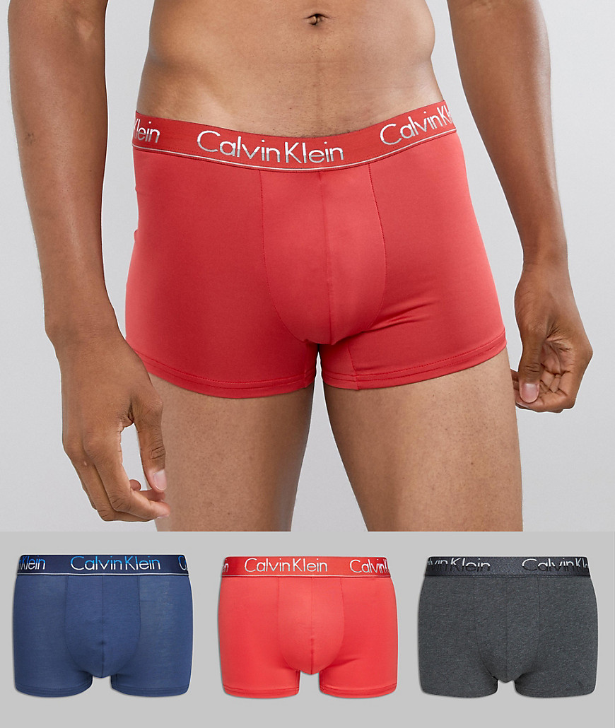 Calvin Klein Trunks 3 Pack in Modal Microfibre & Cotton