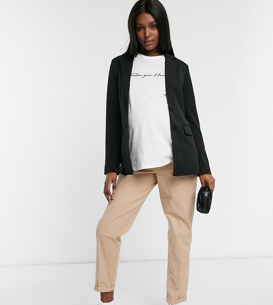 ASOS DESIGN Maternity chino trousers with under the bump waistband