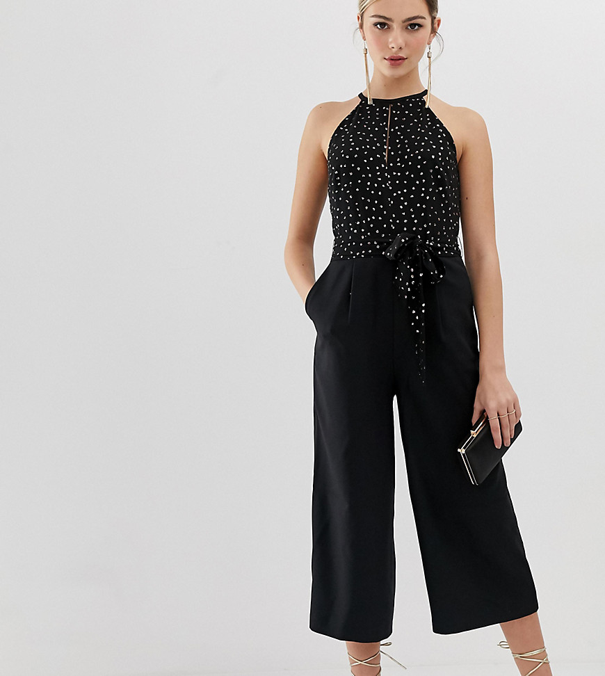 Oasis jumpsuit with glitter dots in black