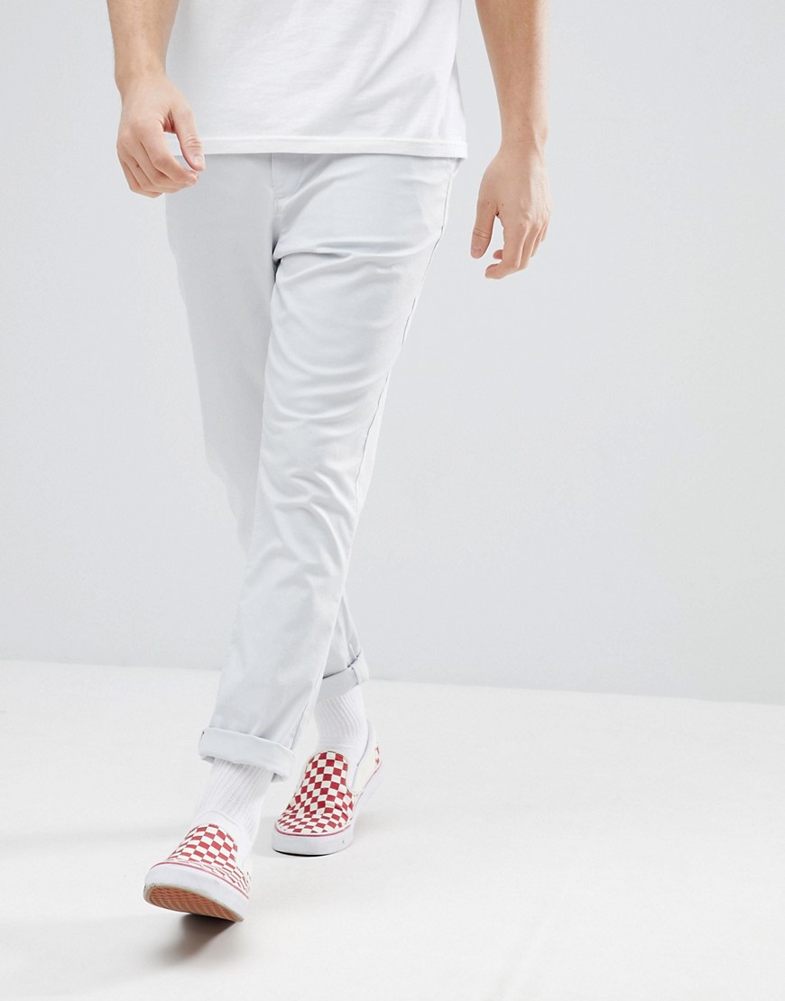 ASOS DESIGN Tapered Chinos In Ice Grey