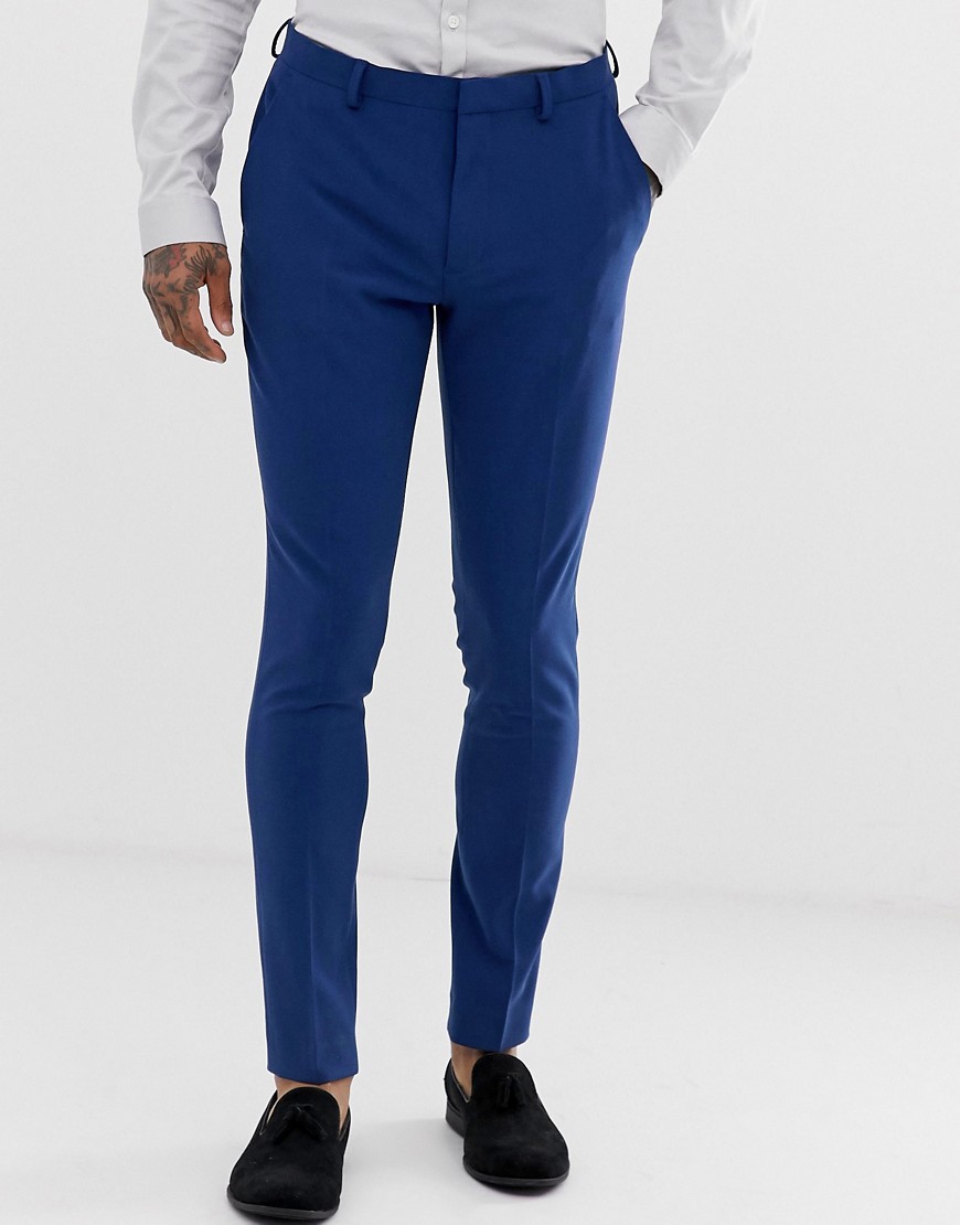 ASOS DESIGN super skinny suit trousers in bright blue