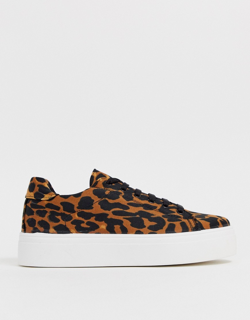 ASOS DESIGN Day Light chunky lace up trainers in leopard print
