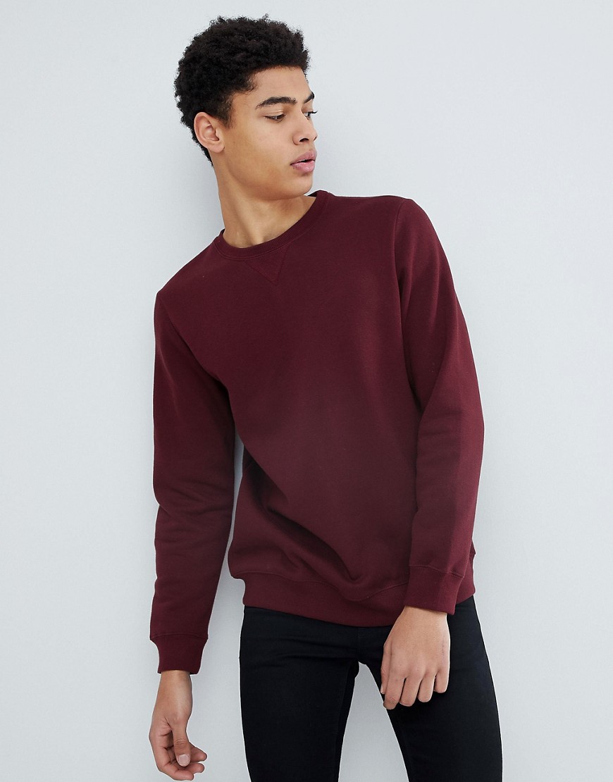 Pull&Bear Sweatshirt In Burgundy - Red