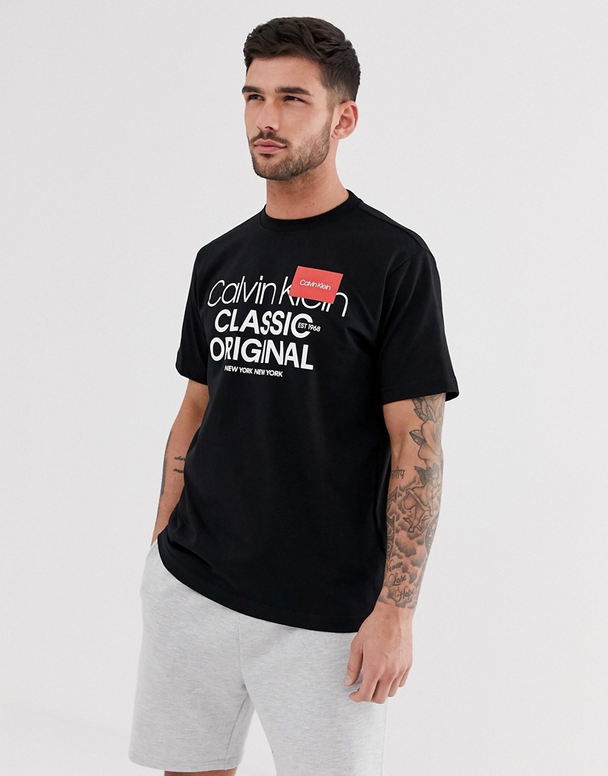 Calvin Klein text logo t-shirt in black
