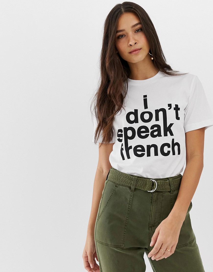 French Connection I don't speak french t-shirt