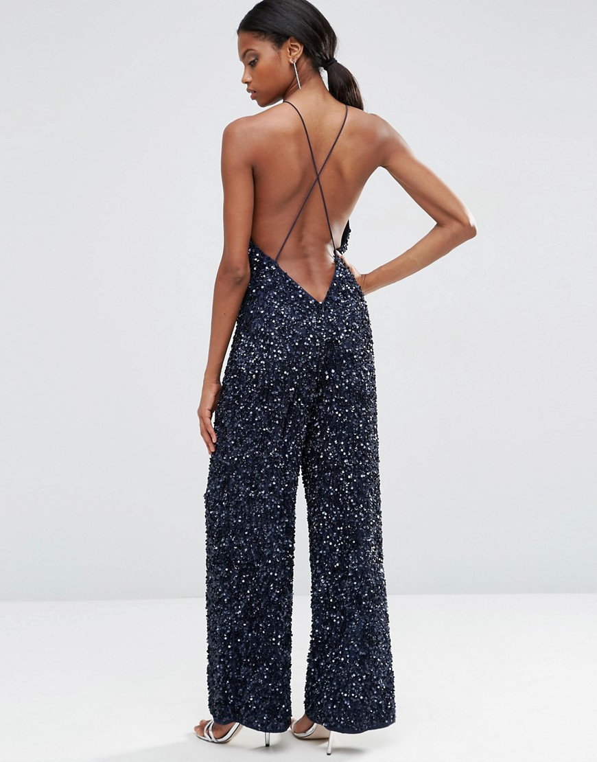 ASOS | ASOS Backless Jumpsuit with All Over Sequins at ASOS
