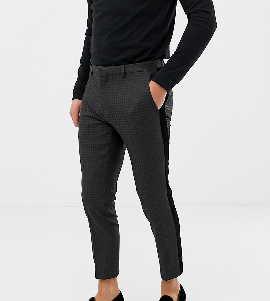 Heart & Dagger skinny cropped trousers with side stripe in black - Black