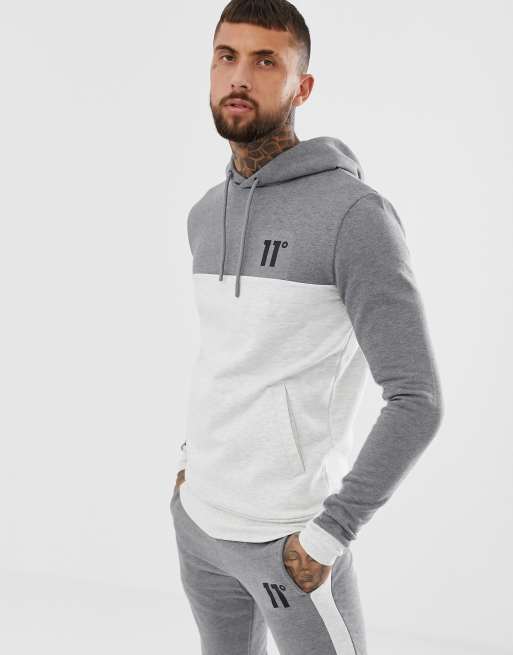 11 Degrees hoodie in gray panel