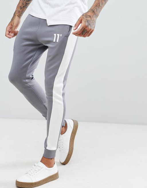 11 Degrees skinny sweatpants in gray with logo