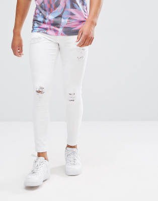 super skinny white jeans mens