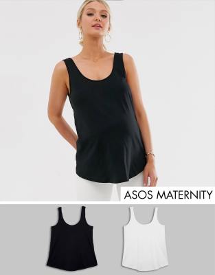 фото 2 майки из органического хлопка asos design maternity - набор со скидкой-мульти asos maternity